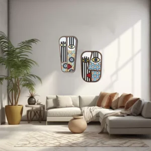 African Masks inspired by Morrocan Zellige,