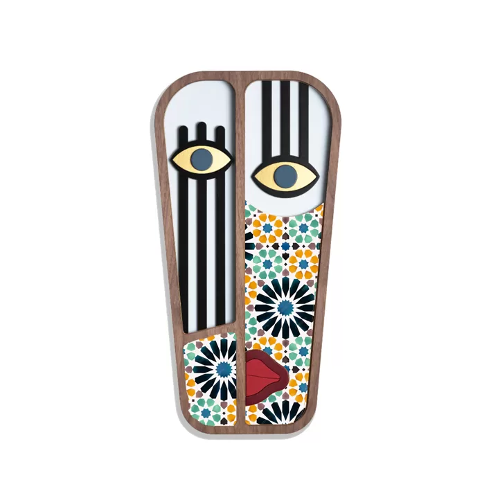 African Masks inspired by Morrocan Zellige,