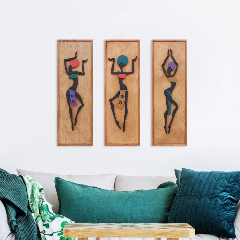African women wood wall art