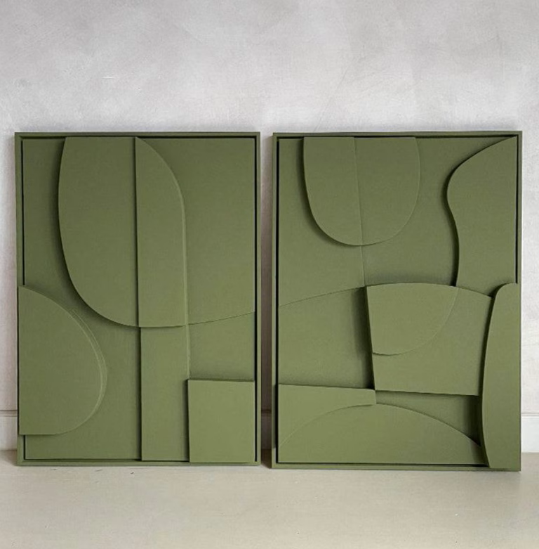 modern 3D wood wall art