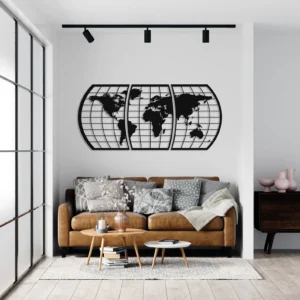 World Map 3-Piece Wall Art
