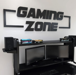 3D Wooden Gaming Zone Décor