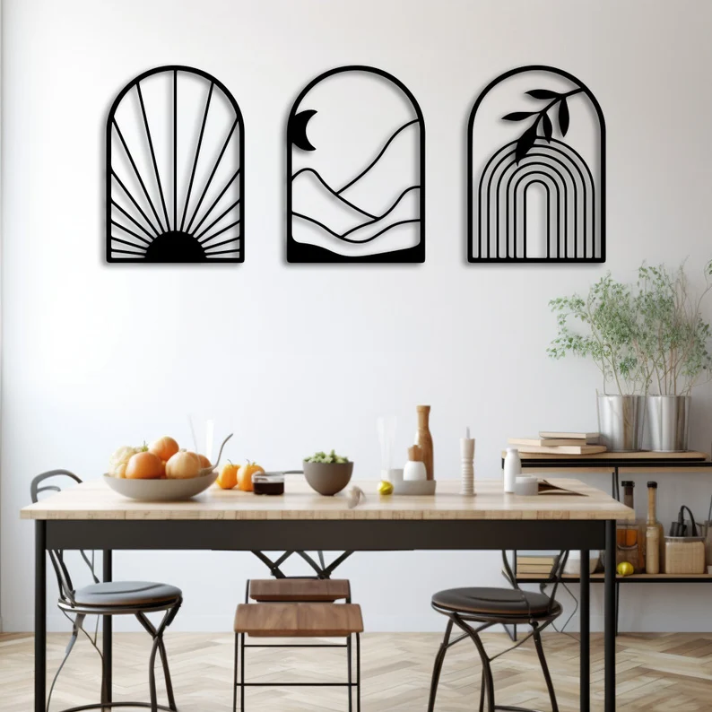 Abstract Wooden Wall Art Set