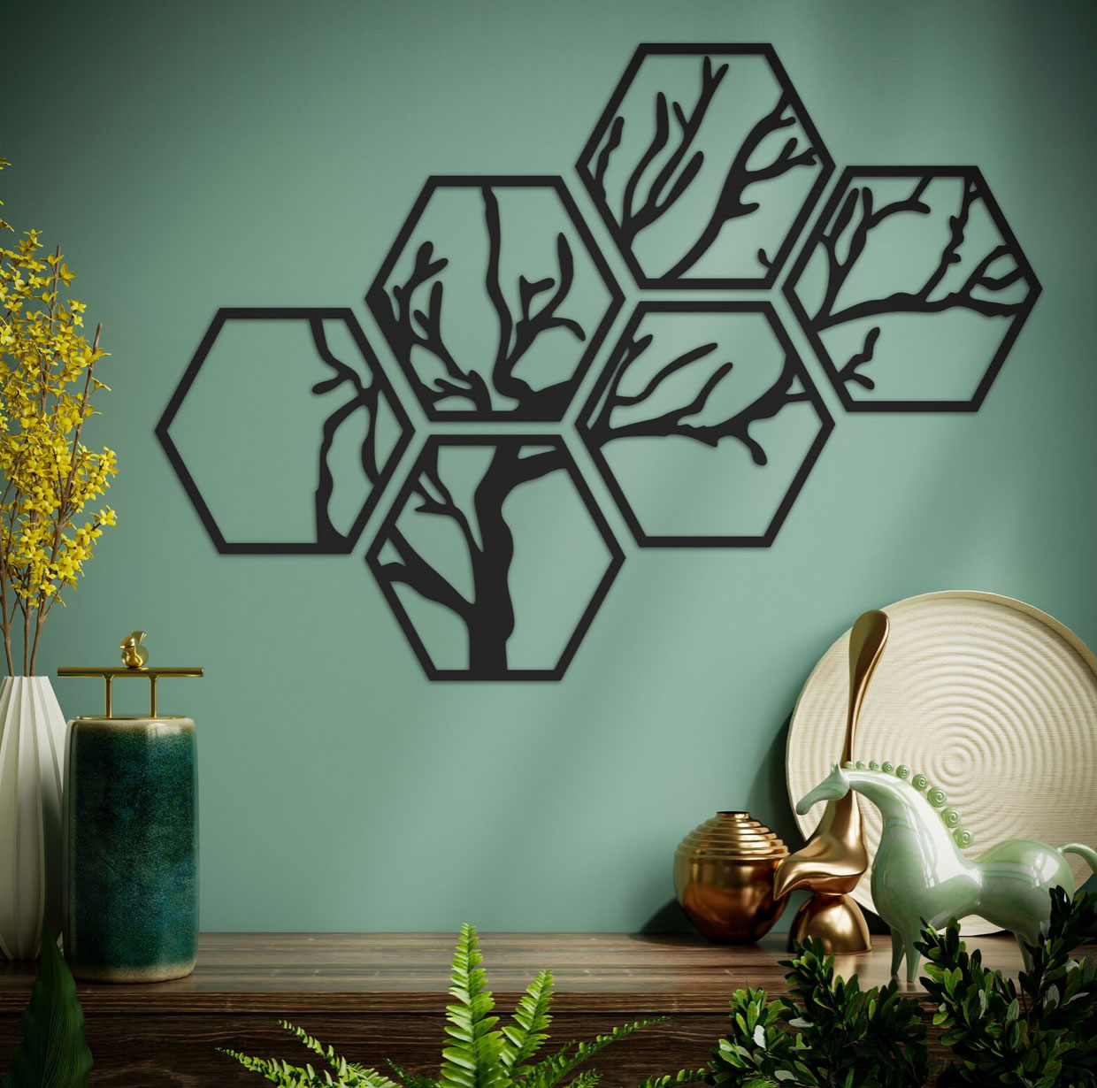 6-Piece Tree Wooden Wall Art