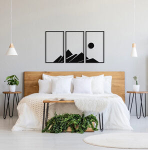 Wooden Mountain Landscape Wall Art