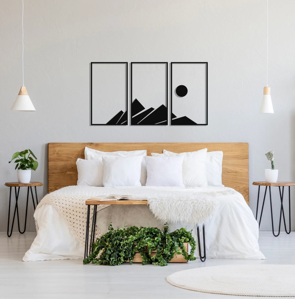 Wooden Mountain Landscape Wall Art