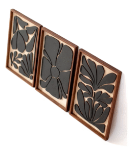 mid-century floral wall art