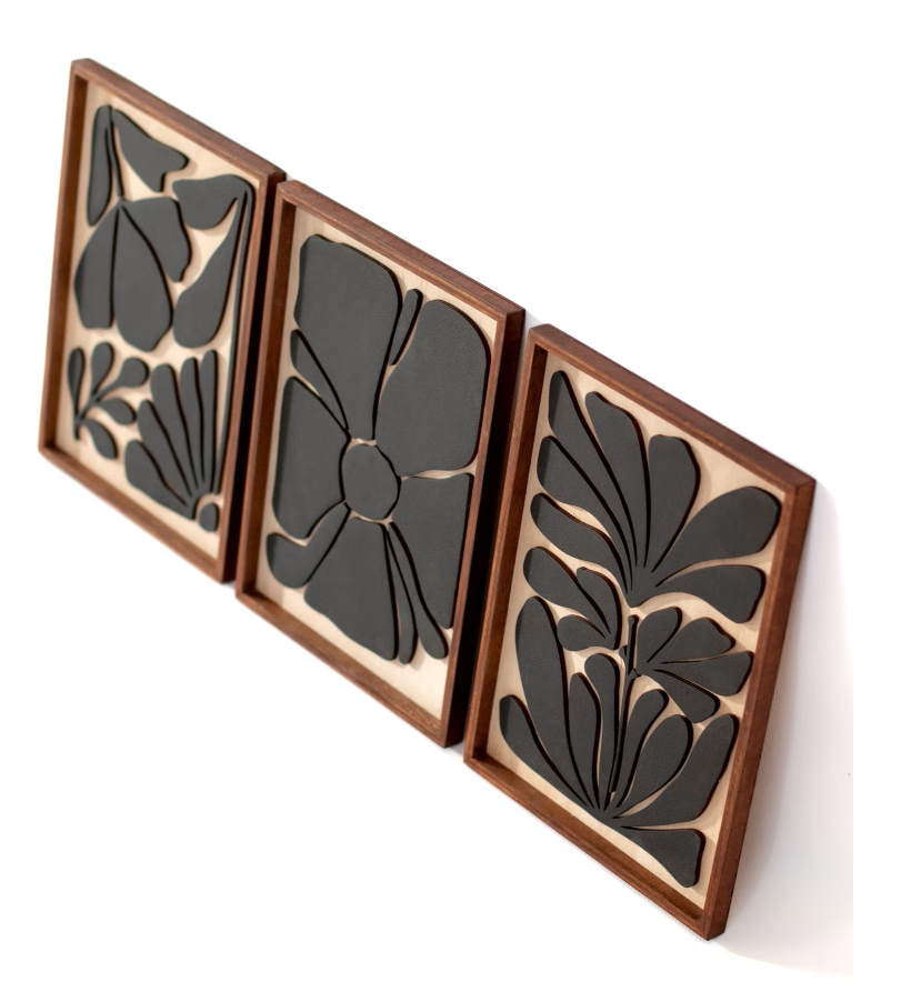 mid-century floral wall art