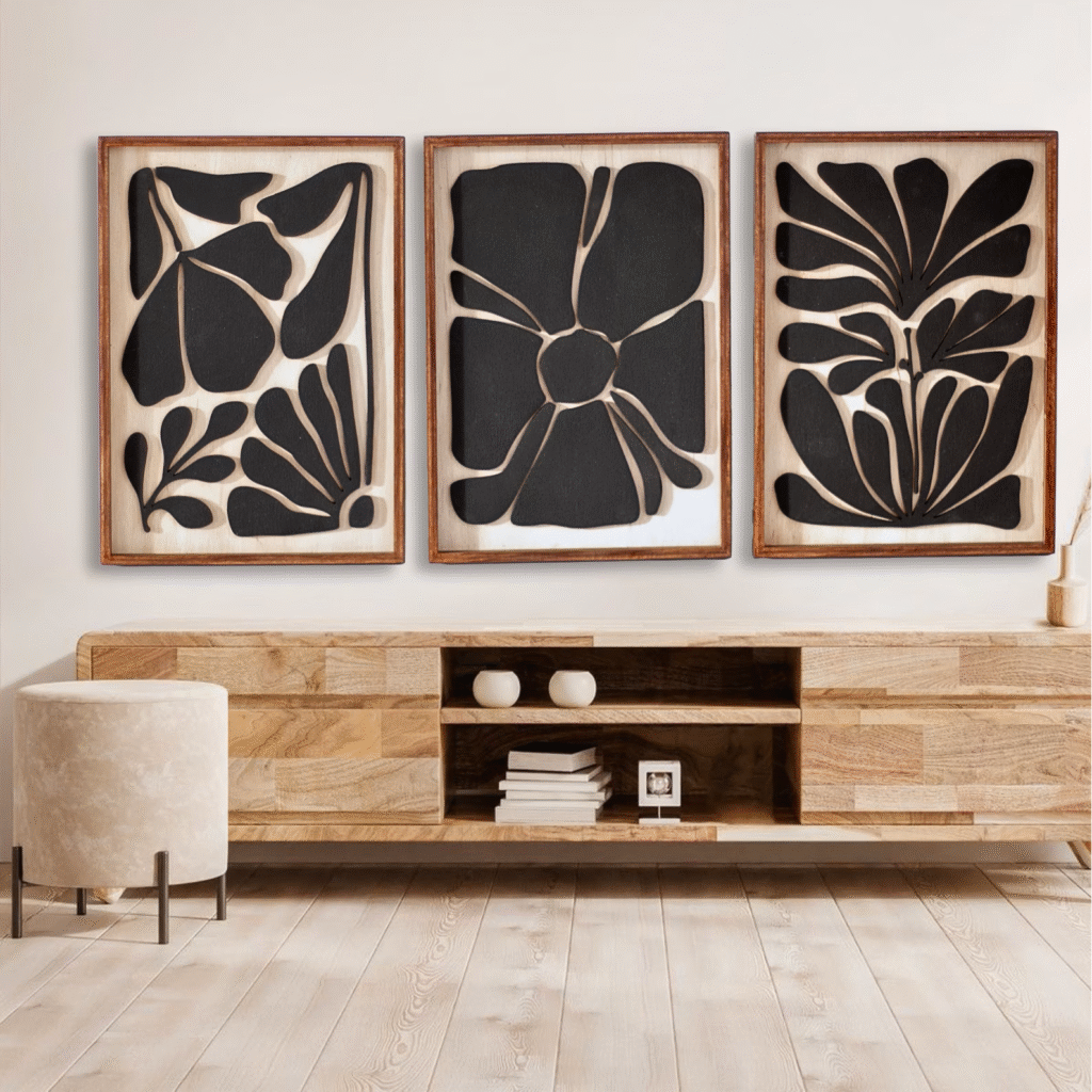 mid-century floral wall art